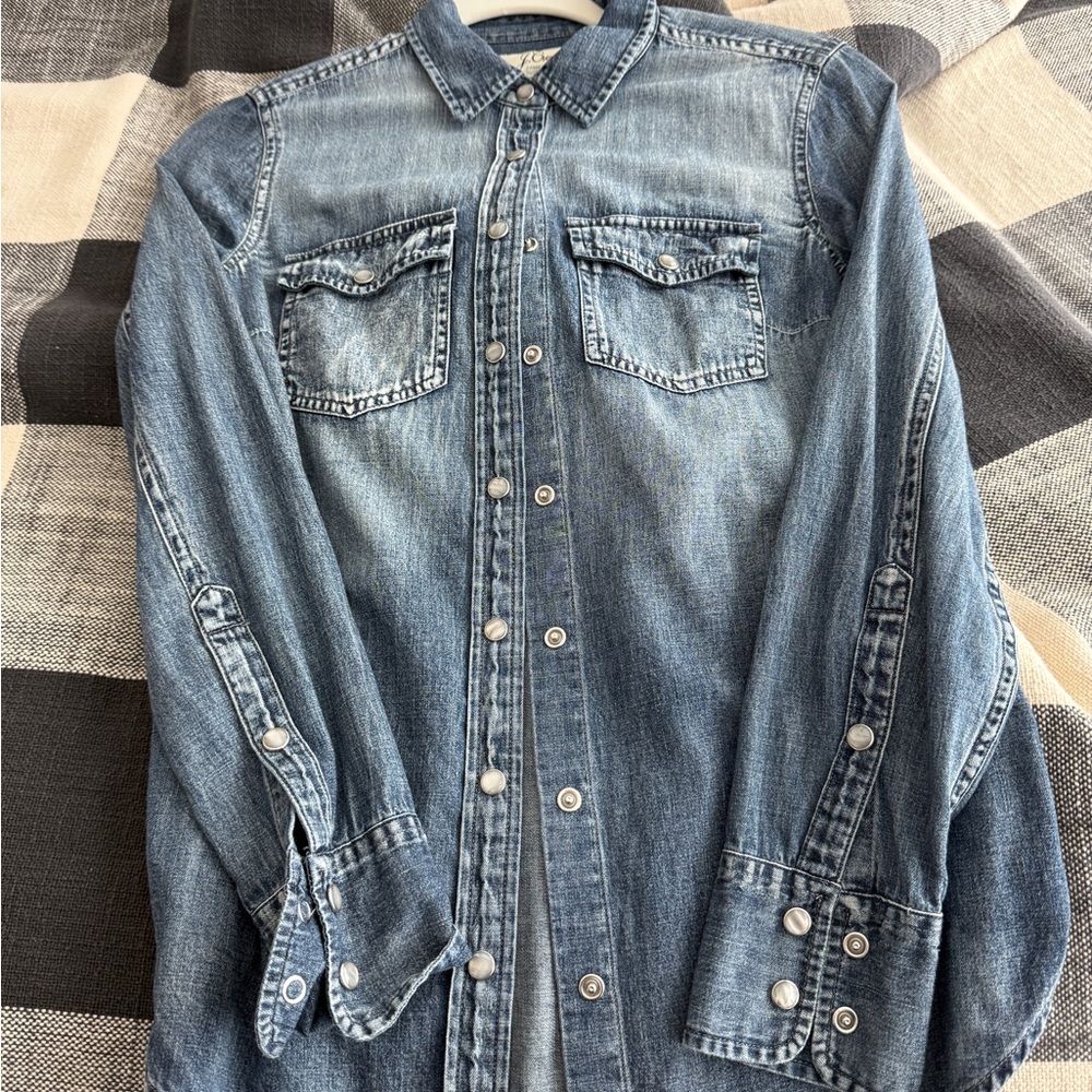J. Crew Blue Denim Button Down Shirt